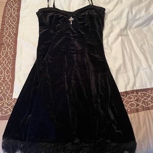 Black velvet dress